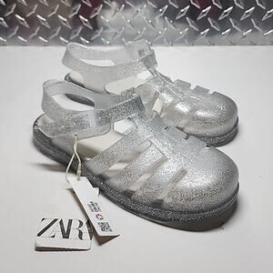 Zara Silver Glitter Sandals